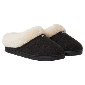 Dearfoams Wool Blend Memory Foam Indoor Outdoor Slippers NIB